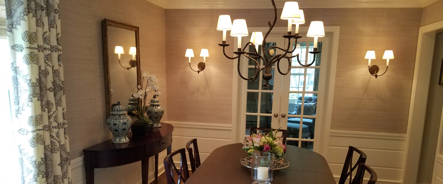 dining area with chandeliers bethesda md
